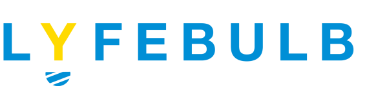 Blue and white Lyfebulb logo